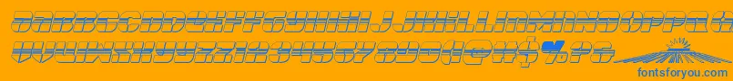 spacecruiserchromeital Font – Blue Fonts on Orange Background