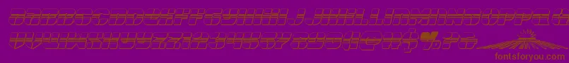 spacecruiserchromeital-Schriftart – Braune Schriften auf violettem Hintergrund