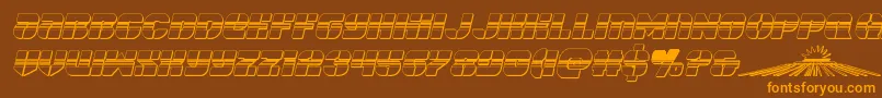 spacecruiserchromeital Font – Orange Fonts on Brown Background