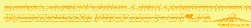 spacecruiserchromeital-Schriftart – Orangefarbene Schriften auf gelbem Hintergrund