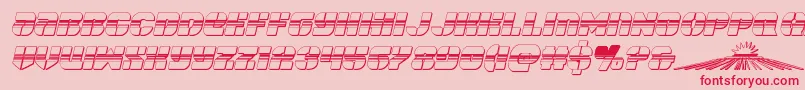 spacecruiserchromeital Font – Red Fonts on Pink Background