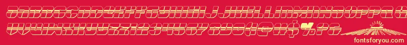 spacecruiserchromeital Font – Yellow Fonts on Red Background