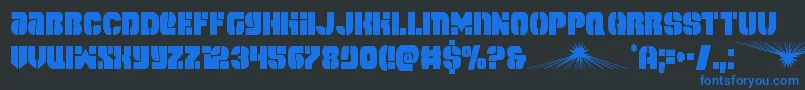 フォントspacecruisercond – 黒い背景に青い文字