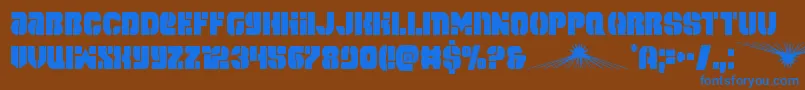 フォントspacecruisercond – 茶色の背景に青い文字
