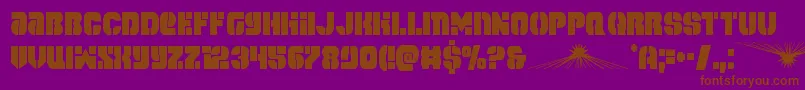 spacecruisercond-Schriftart – Braune Schriften auf violettem Hintergrund