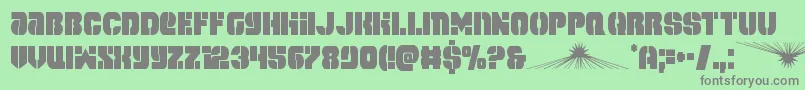 フォントspacecruisercond – 緑の背景に灰色の文字