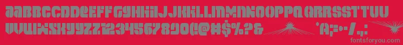spacecruisercond-fontti – harmaat kirjasimet punaisella taustalla