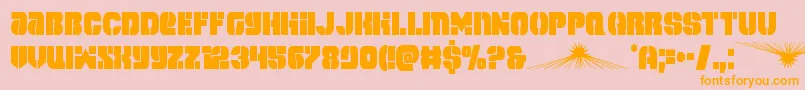 spacecruisercond-fontti – oranssit fontit vaaleanpunaisella taustalla