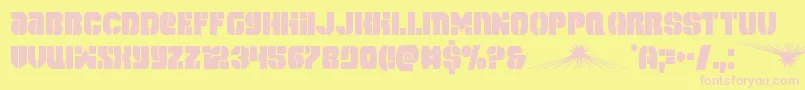 spacecruisercond-fontti – vaaleanpunaiset fontit keltaisella taustalla
