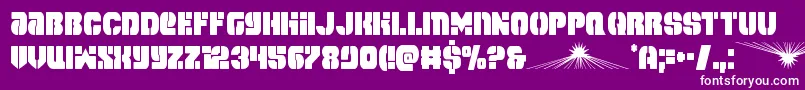 spacecruisercond-fontti – valkoiset fontit violetilla taustalla