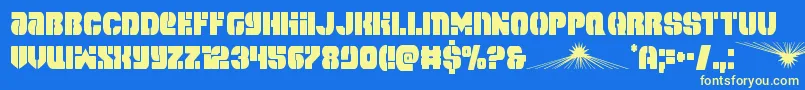 spacecruisercond Font – Yellow Fonts on Blue Background