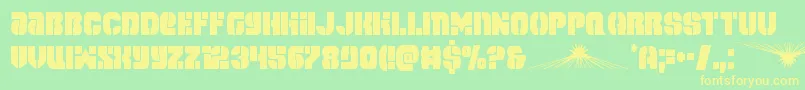 spacecruisercond-fontti – keltaiset fontit vihreällä taustalla