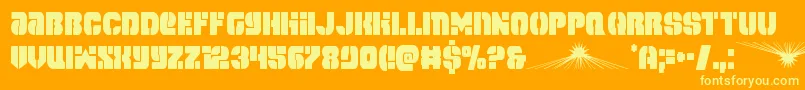 spacecruisercond-fontti – keltaiset fontit oranssilla taustalla