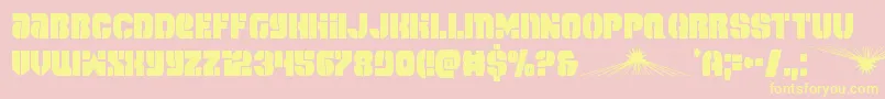 spacecruisercond-fontti – keltaiset fontit vaaleanpunaisella taustalla