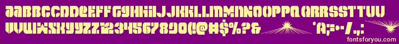 spacecruisercond-fontti – keltaiset fontit violetilla taustalla