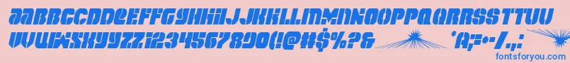 spacecruisercondital-Schriftart – Blaue Schriften auf rosa Hintergrund