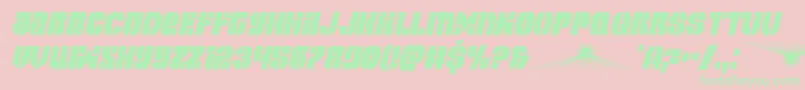 spacecruisercondital-Schriftart – Grüne Schriften auf rosa Hintergrund