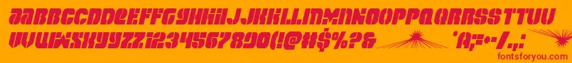 spacecruisercondital Font – Red Fonts on Orange Background