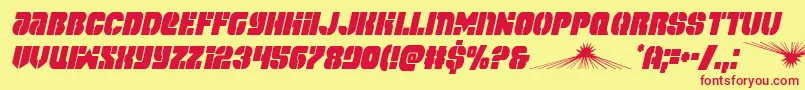 spacecruisercondital Font – Red Fonts on Yellow Background