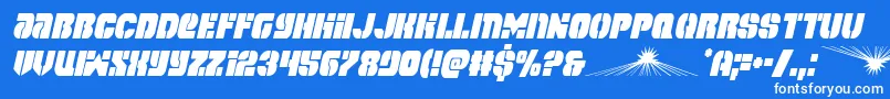 spacecruisercondital Font – White Fonts on Blue Background