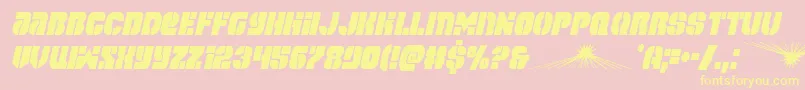 spacecruisercondital-Schriftart – Gelbe Schriften auf rosa Hintergrund