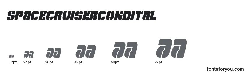 Größen der Schriftart Spacecruisercondital