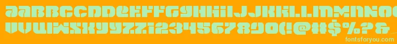 spacecruiserexpand-Schriftart – Grüne Schriften auf orangefarbenem Hintergrund