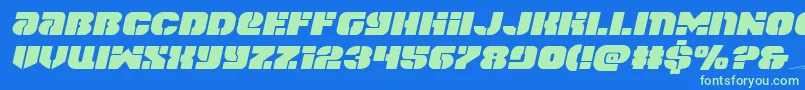 spacecruiserexpandital Font – Green Fonts on Blue Background