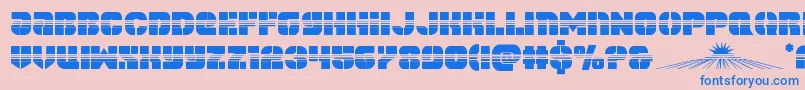 Weitere Informationen zur spacecruiserhalf-Schriftart spacecruiserhalf-Schriftart – Blaue Schriften auf rosa Hintergrund