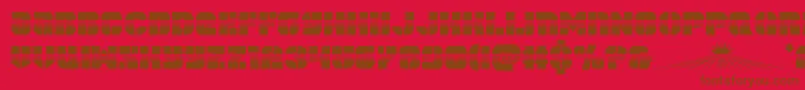 Police spacecruiserhalf – polices brunes sur fond rouge