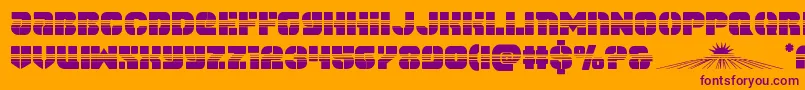 spacecruiserhalf-fontti – violetit fontit oranssilla taustalla