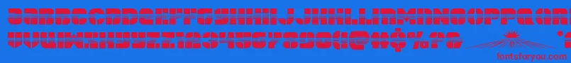 フォントspacecruiserhalf – 赤い文字の青い背景