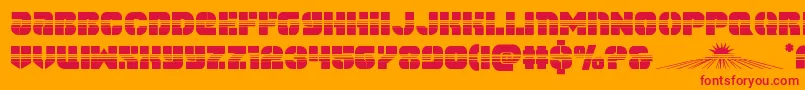 フォントspacecruiserhalf – オレンジの背景に赤い文字