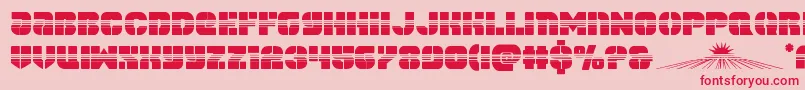spacecruiserhalf-Schriftart – Rote Schriften auf rosa Hintergrund