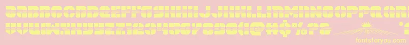 En savoir plus sur la police spacecruiserhalf Police spacecruiserhalf – polices jaunes sur fond rose
