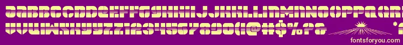 spacecruiserhalf Font – Yellow Fonts on Purple Background