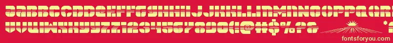 spacecruiserhalf Font – Yellow Fonts on Red Background