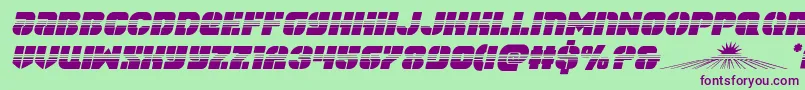 spacecruiserhalfital Font – Purple Fonts on Green Background