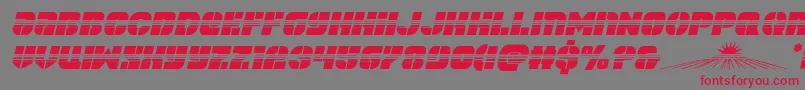 spacecruiserhalfital Font – Red Fonts on Gray Background