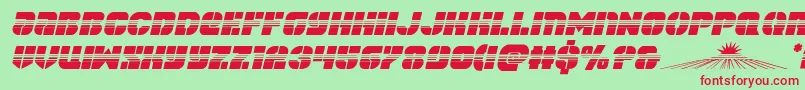 spacecruiserhalfital Font – Red Fonts on Green Background