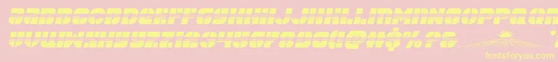 spacecruiserhalfital Font – Yellow Fonts on Pink Background