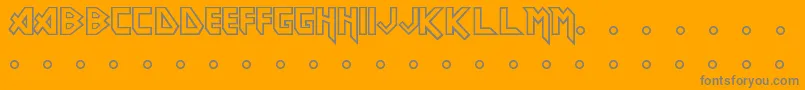 Eddie-fontti – harmaat kirjasimet oranssilla taustalla