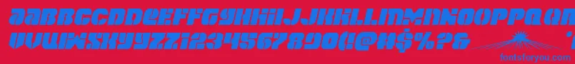 spacecruiserital Font – Blue Fonts on Red Background