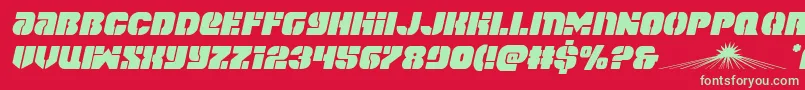 spacecruiserital Font – Green Fonts on Red Background