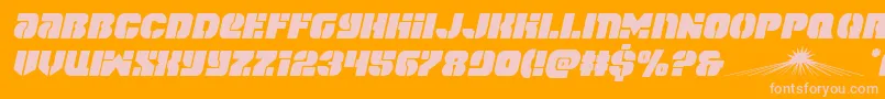 spacecruiserital Font – Pink Fonts on Orange Background