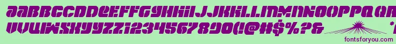 spacecruiserital Font – Purple Fonts on Green Background