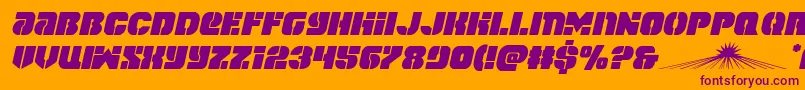 spacecruiserital Font – Purple Fonts on Orange Background