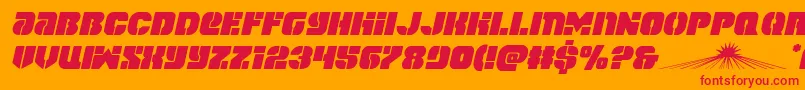 spacecruiserital Font – Red Fonts on Orange Background