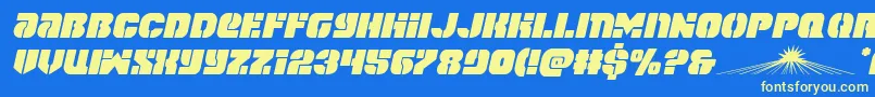 spacecruiserital Font – Yellow Fonts on Blue Background