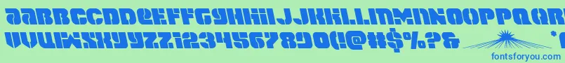 spacecruiserleft Font – Blue Fonts on Green Background
